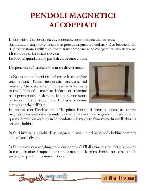pendoli magnetici accoppiati